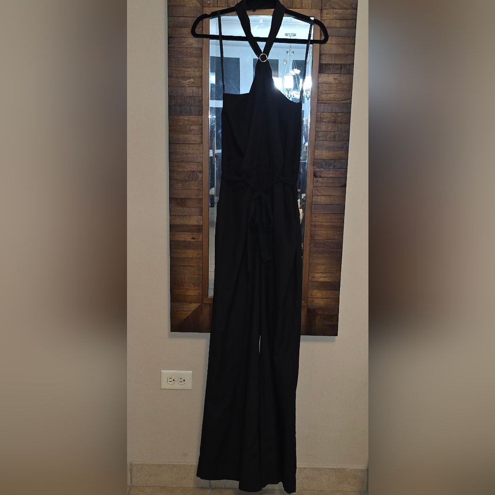 NWT, bebe Halter Wide Leg Jumpsuit, Small